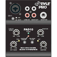 Pyle Pro PAD10MXU 2-Channel Mixer and USB Audio Interface