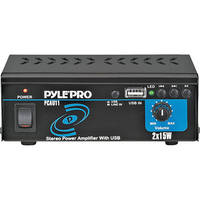 Pyle Pro PCAU11 Mini 15 Watt x 2 Stereo Power Amplifier w/ USB Input
