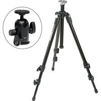 Manfrotto 055XDB Tripod Legs Kit (Black) with Wing-Nut Leg Locks & 498 Midi Ball Head