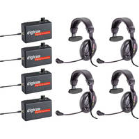 Eartec 4 Digicom Communication Radios with ProLine Single Headsets