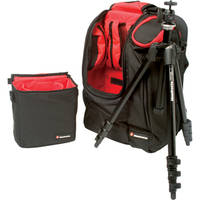 Manfrotto 7320YB M-Y Compact Tripod (Black) Kit w/ Ball Head/Backpack/Gear Bag