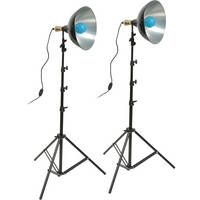Impact Daylight 12" Reflector Two-Floodlight Light Kit with 6' Stands