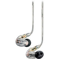 Shure SE315 Sound-Isolating In-Ear Stereo Earphones (Clear)