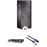 JBL JRX125 Passive Dual 15" Speaker with Crown Power Amplifier Kit