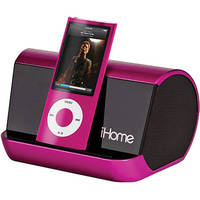 iHome iHM9 Portable Speaker System for iPod / MP3 Player (Pink / Black)