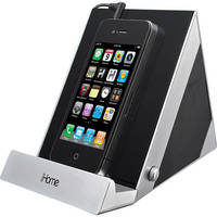 iHome iDM3 Sleek Stereo Speaker System for iPad, iPhone & iPod (Black and Silver)