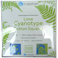 Blue Sunprints Cyanotype Cotton Squares - 6 x 6" (100 Pack, Lime)