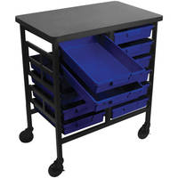 H. Wilson 34.75"H Mobile Workstation/Storage Unit with 12 Single Storage Trays