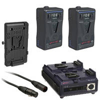 IDX E-HL9 V-Mount Dual Battery with Charger, V-Mount Conversion Plate, and XLR Cable Kit