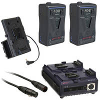 IDX E-HL9 V-Mount Dual Battery with Charger, EX3 Conversion Plate, and XLR Cable Kit