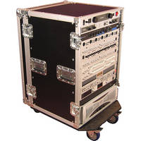 Gator Cases 16U All Black Standard Rack Case With Casters