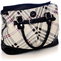 Jill-E Designs Laptop Satchel (Black/Silver Plaid)