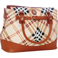 Jill-E Designs Laptop Satchel (Tan Plaid)