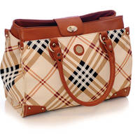 Jill-E Designs Laptop Valise (Tan/Plaid)