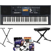 Yamaha PSR E-333 with KS7190 Stand, Keyboard Bench and Survival Kit B2