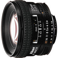 Nikon Super Wide Angle AF Nikkor 20mm f/2.8D Autofocus Lens
