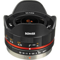Bower 7.5mm f/3.5 Fisheye Lens for Micro 4/3 Cameras (Black)
