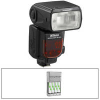 Nikon SB-910 Speedlight Shoe Mount Flash With 4-Hour Battery Charger Kit
