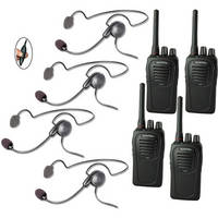 Eartec 4-User SC-1000 Two-Way Radio System with Cyber Inline PTT Headsets