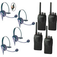 Eartec 4-User SC-1000 Two-Way Radio System with Eclipse Inline PTT Headsets