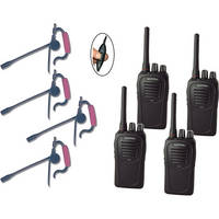 Eartec 4-User SC-1000 Two-Way Radio System with Edge Inline PTT Headsets