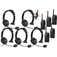 Eartec 5-User SC-1000 Two-Way Radio System with Lazer Inline PTT Headsets