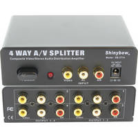 Shinybow SB-3714 1 x 4 Composite Video Audio Distribution Amplifier