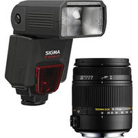 Sigma 18-250mm f/3.5-6.3 DC Macro OS HSM Lens and EF610 DG ST Flash Kit for Sigma