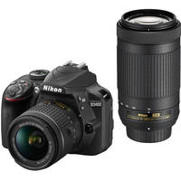 Nikon D3400 24MP Full HD 1080p Wi-Fi Digital SLR Camera with 18-55 VR & 70-300mm Lens (Black) + 2% B&H Photo Video Credit + 16GB Memory Card + Corel PaintShop Pro 2018 + Value Pack