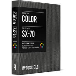 Impossible Color Instant Film for Polaroid SX-70 Cameras (Black Frame, 8 Exposures)
