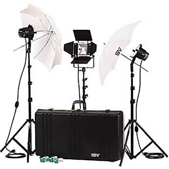 Smith-Victor K77 3-Light 2,200 Watt Professional Interview Lighting Kit (120V AC)