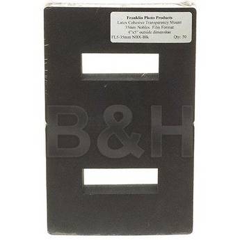 Franklin Slide Mounts - Panoramic, 50 Self-Seal Black Mounts