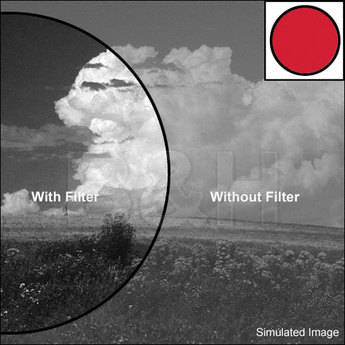 Hoya 72mm Red #25A Glass Filter for Black & White Film
