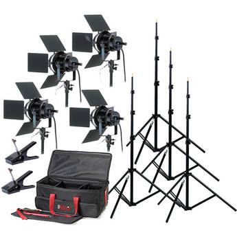Smith-Victor K76 4-Light 4,000 Watt Professional Studio Kit (120V)