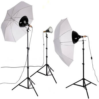 Impact Tungsten Three-Floodlight Kit with 6' Stands