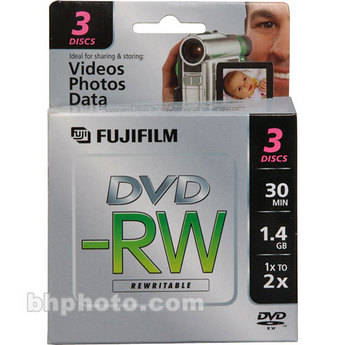 Fujifilm 1.4GB 2x DVD-RW Discs - 3 Pack