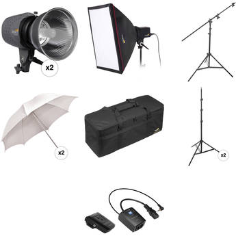 Impact Three Monolight Portrait Boom Kit with Case (120VAC)