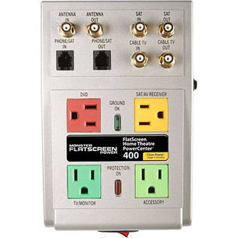 Monster Power Surge Protector on Monster Power Hts 400 Flatscreen Powercenter Surge Protector With
