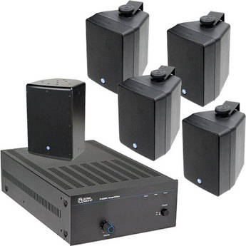Atlas Sound APAKSMSB Amplifier and Surface Mount Speaker Package System (Black)