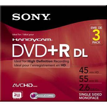 Sony 8.0cm DVD+R Recordable Disc (Jewel Case Pack of 3)