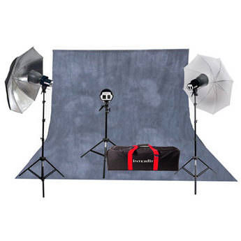 Interfit SXT3200 Three-Light Kit with Background