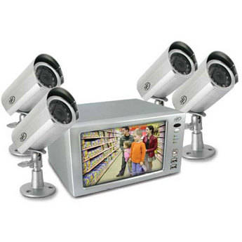 Svat CLEARVU1 - Sistema de Seguran�a DVR Ultracompacto Pronto para a Web - Gravador de V�deo Digital com LCD de 7" Integrado e 4 C�meras de Vigil�ncia de Vis�o Noturna de Alta Resolu��o para �reas Internas e Externas