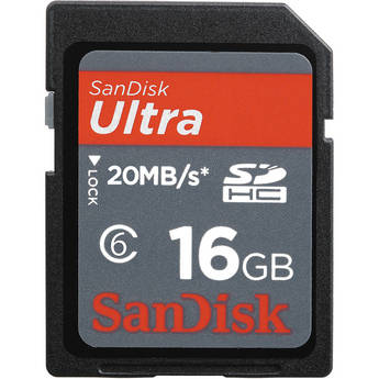SanDisk 16GB SDHC Memory Card Ultra Class 6
