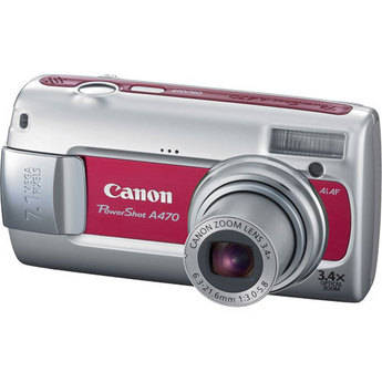 Canon Powershot A470 Digital Camera (Red)