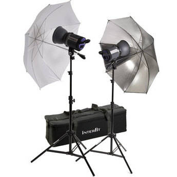 Interfit Stellar XD 1000 Flash Two Monolight Umbrella Kit (120VAC)