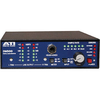 ATI Audio Inc DM500-1 Digital Audio Monitor and D/A with 120V Power Supply