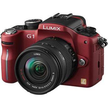 Panasonic Lumix DMC-G1 SLR-Style Digital Camera (Red) with 14-45mm Lens