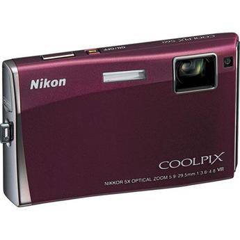 Nikon Coolpix S60 Digital Camera (Burgundy) with Deluxe Accessory Kit