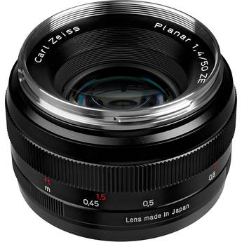 Zeiss Normal 50mm f/1.4 ZE Planar T* Manual Focus Lens for Canon EOS Cameras