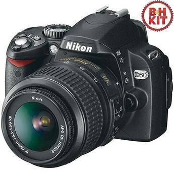 Nikon D60 SLR Digital Camera with 18-55mm VR Lens & Essential Kit
